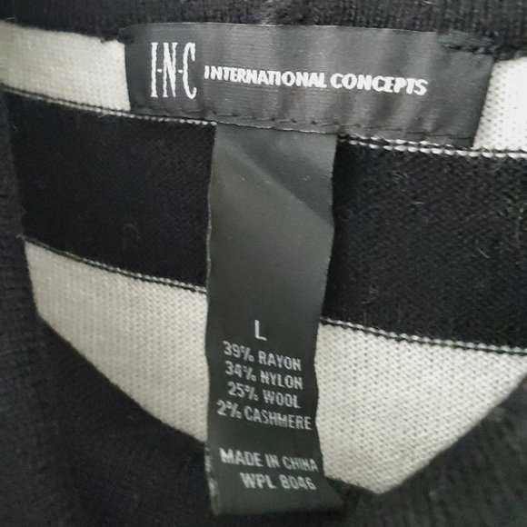 NEW INC International Concepts Striped Top with Beaded Floral Detail - Large - Picture 5 of 5